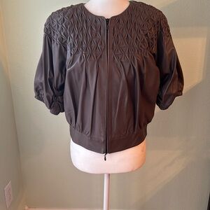 Escada Elegant Brown/Olive Neutral Cropped Jacket